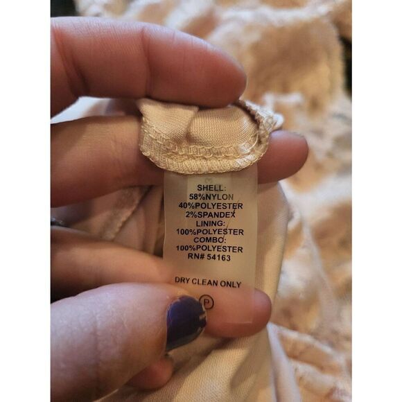 Calvin Klein Dress Women's 2 Blush Fluted Lace Sheath Floral Mini Formal - Picture 5 of 6